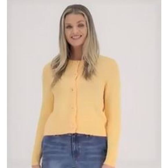 Orange Creamsicle XL Candace Cameron Bure Size X-Large Cardigan Sweater QVC NEW - Picture 2 of 10